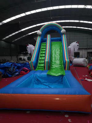 Indoor Children's Water Pool Slide with CE Standard Air Blower and Unicorn Excitement