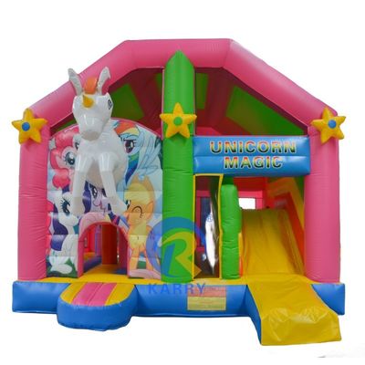 Kids' Favorite Inflatable Bouncer Slide Combo with Blower and Unicorn Theme