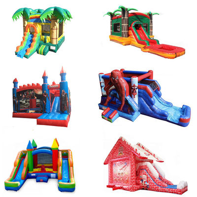 Crossover Commercial Colorful Bounce House with Slide and Accessories CE Blower Repair