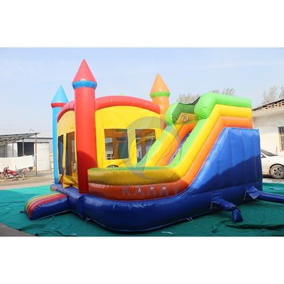 Unisex Inflatable Bouncer Slide Combo Colorful Castle Bounce House for Outdoor Party
