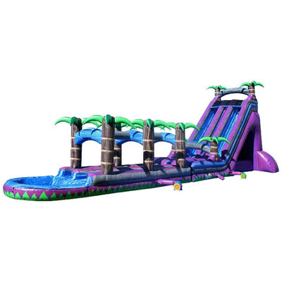 Digital Printing Purple Palm Tree Commercial Inflatable Water Slide for Adults and Kids