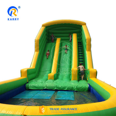 EN71 Certificate Double-lane Inflatable Water Slides Combo for Outdoor Kids Playground