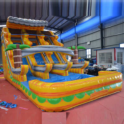 EN71 Certificate Double-lane Inflatable Water Slides Combo for Outdoor Kids Playground