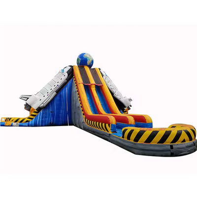 Commercial Space-Shuttle Theme Double Sided Water Slide Inflatable Excitement