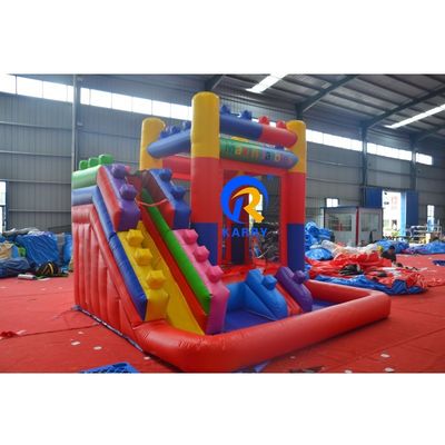 Crossover Building Block Castle Inflatable Bounce House with Slide 13 x 12 x 14.5 Feet