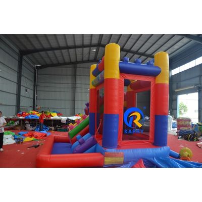 Crossover Building Block Castle Inflatable Bounce House with Slide 13 x 12 x 14.5 Feet