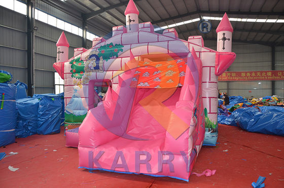 Commercial Pink Fairy Princess Castle Dinosaur Inflatable Bounce House with Slide