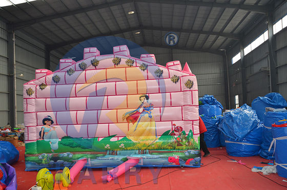 Commercial Pink Fairy Princess Castle Dinosaur Inflatable Bounce House with Slide