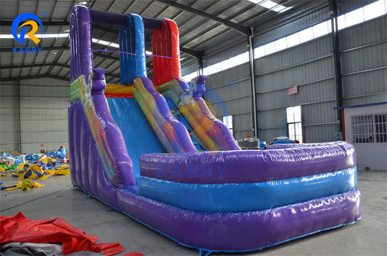 Large Inflatable Bounce House with Slide Summer Hot Twin Falls Inflatable Water Slide