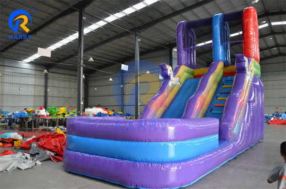 Large Inflatable Bounce House with Slide Summer Hot Twin Falls Inflatable Water Slide