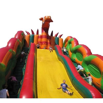 Floating Pool Hurricane Inflatable Bouncy Castle Slide Combo Adult Size Angry Dinosaur