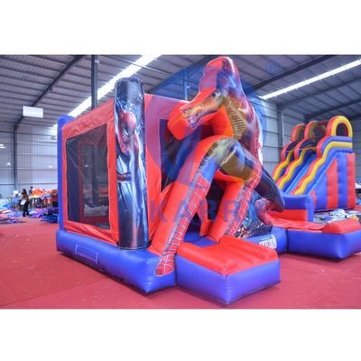 Unisex Super Cool Spiderman Inflatable Bounce House with Slide Wet Dry Customized Size