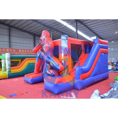 Unisex Super Cool Spiderman Inflatable Bounce House with Slide Wet Dry Customized Size