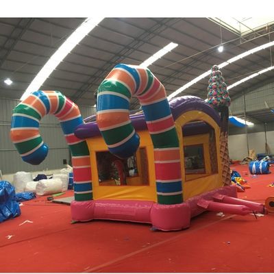 PVC Inflatable Bouncer Candy Playground Theme Jumping Bouncy Castle with Repair Kits