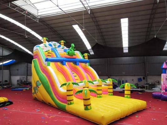 Commercial Amusement Park Water Slide Design Rain Forest Inflatable with Bounce House