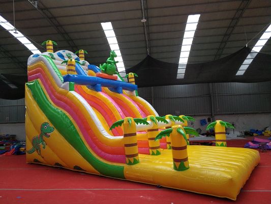 Commercial Amusement Park Water Slide Design Rain Forest Inflatable with Bounce House