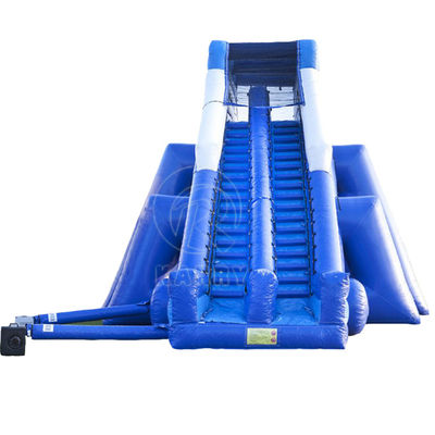 Inflatable Dual Lane Wet and Dry Slide Adult  Long Blue Slide for Amusement Park