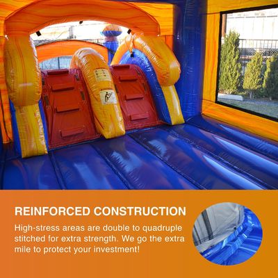 Commercial Grade Inflatable Jumpy Bounce with Two Slides Wet Dry Blower Included Unisex