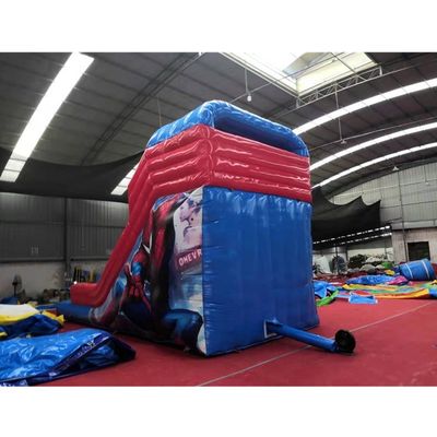 Plato PVC Tarpaulin Material Features Large Spiderman Inflatable Bouncer Dry Slide