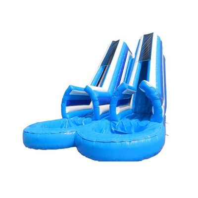 Indoor  Water Inflatable Slide with Large Double Lane and Wet Combo Pool