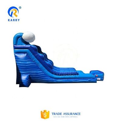 EN14960 Certified Unisex Blue Slip And Slide Large Commercial Inflatable Water Slide