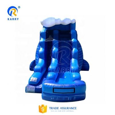 EN14960 Certified Unisex Blue Slip And Slide Large Commercial Inflatable Water Slide