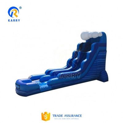 EN14960 Certified Unisex Blue Slip And Slide Large Commercial Inflatable Water Slide