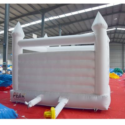Features PORTABLE White Inflatable Wedding Bounce Castle for Customized Needs
