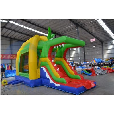 Kids' Inflatable Bouncer Slide Combo Small Jungle Crocodile Castle with Funny Slide