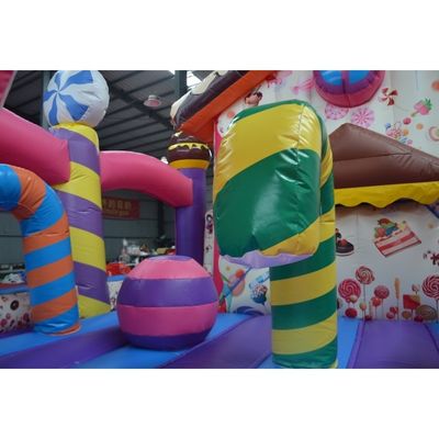 Amusement Inflatable Bouncer with Slide Kids Game Candy Girls Pink Theme Bouncy Jump Castle