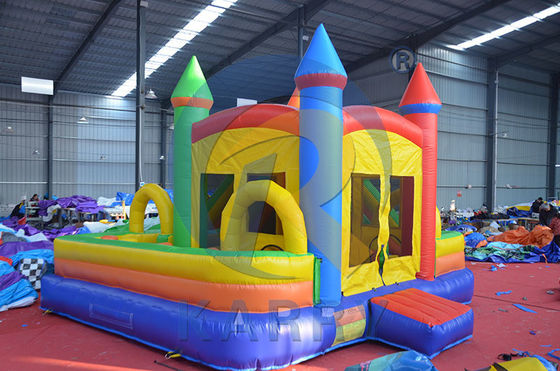 Get Your Kids Active Castle Slide Inflatable Bouncy Castle Bouncer House with Side Slide