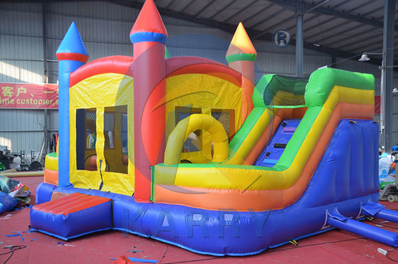 Get Your Kids Active Castle Slide Inflatable Bouncy Castle Bouncer House with Side Slide