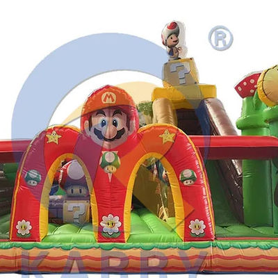 Jumping Bouncy Slide with Repair Kits Commercial PVC Inflatable Mario Fun City Park