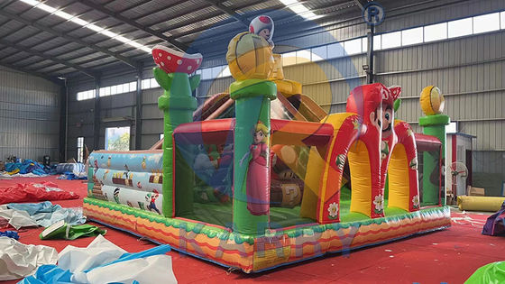 Jumping Bouncy Slide with Repair Kits Commercial PVC Inflatable Mario Fun City Park