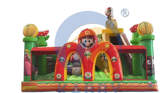 Jumping Bouncy Slide with Repair Kits Commercial PVC Inflatable Mario Fun City Park
