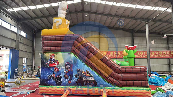 Jumping Bouncy Slide with Repair Kits Commercial PVC Inflatable Mario Fun City Park