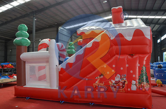 Christmas Tree Combo Bouncy Slide Inflatable Castle Slider for Outdoor Playground Fun
