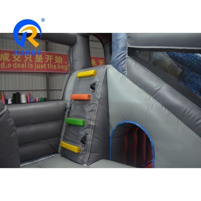 Unisex Custom Colorful PVC Inflatable Bouncy Castle with Slide Big Tusk Dragon Design