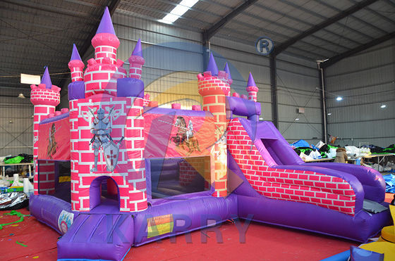 Unisex Inflatable Princess Knight Bounce House with Slide and Repair Kit Included