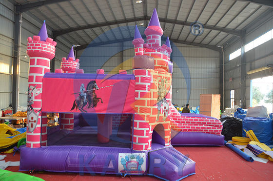 Unisex Inflatable Princess Knight Bounce House with Slide and Repair Kit Included