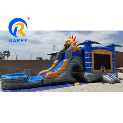 Amusement Custom Inflatable Bouncer Water Slide Jumping Castle with Slide and Pool