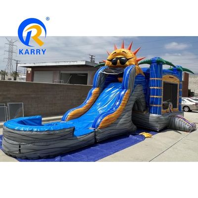 Amusement Custom Inflatable Bouncer Water Slide Jumping Castle with Slide and Pool