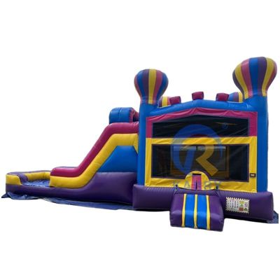Custom Logo Accepted Amusement Modular Modern Rainbow Water Slide Bounce House Combo