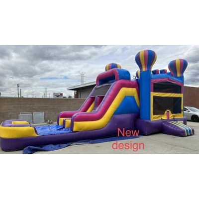 Custom Logo Accepted Amusement Modular Modern Rainbow Water Slide Bounce House Combo
