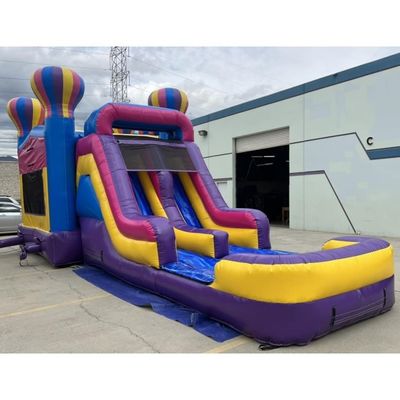 Custom Logo Accepted Amusement Modular Modern Rainbow Water Slide Bounce House Combo