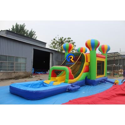 Inflatable Bouncer Slide Combo Romantic Balloon Design for Jumping and Swimming Fun