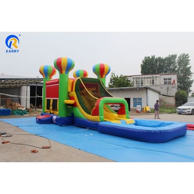 Inflatable Bouncer Slide Combo Romantic Balloon Design for Jumping and Swimming Fun