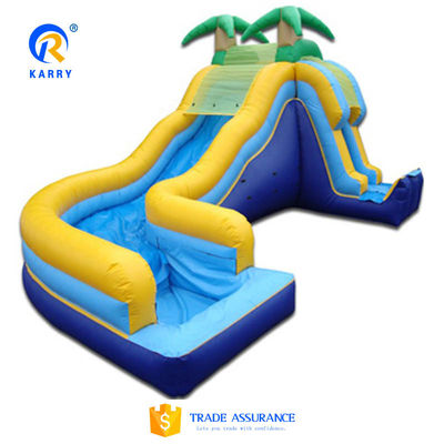 Accord the actual weight Commercial Inflatable Water Slide with Pool and Palm Tree Design