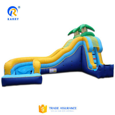 Accord the actual weight Commercial Inflatable Water Slide with Pool and Palm Tree Design