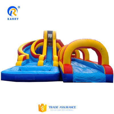 Accord the actual weight Commercial Inflatable Water Slide with Pool and Palm Tree Design